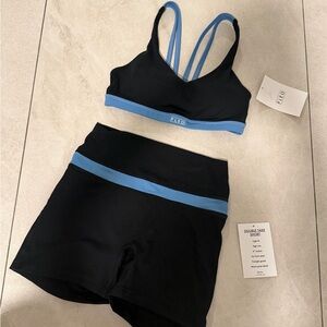 Fleo Black and Blue Athletic Set